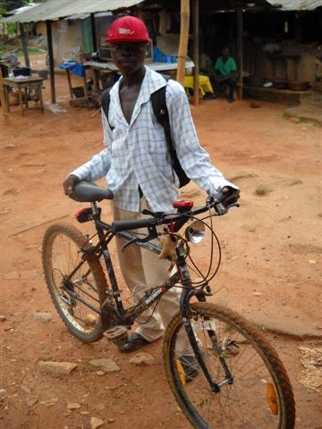 Bismark with his new bike!